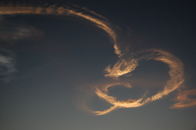 Space Shuttle STS-131 launch, April 5 2010, noctilucent cloud.