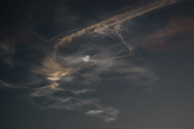 Space Shuttle STS-131 launch, April 5 2010, noctilucent cloud.