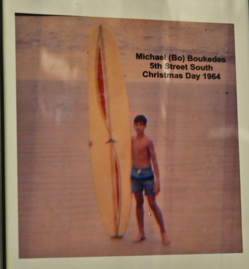Early O'Hare team rider, Bo Boukedes, Pat O'Hare exhibit, Cocoa Beach Surf Museum