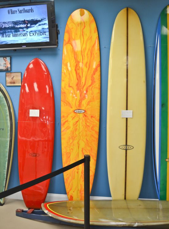 Modern and vintage, Pat O'Hare exhibit, Cocoa Beach Surf Museum
